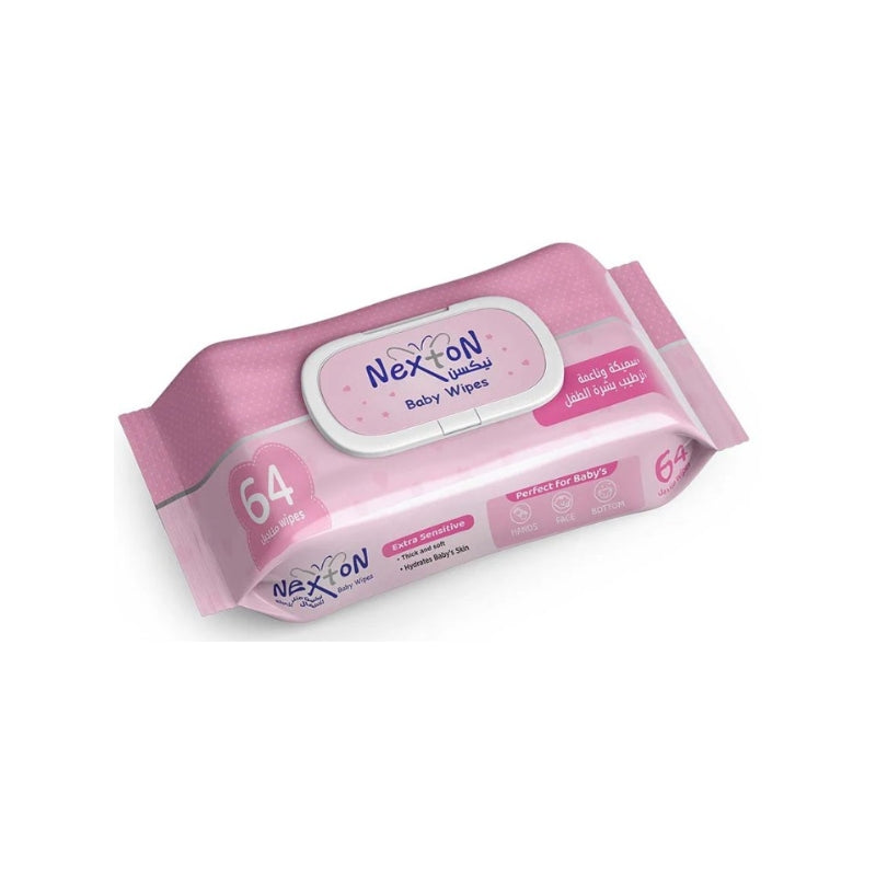 Nexton Baby Wipes (Extra Sensitive Pink) 64 pcs
