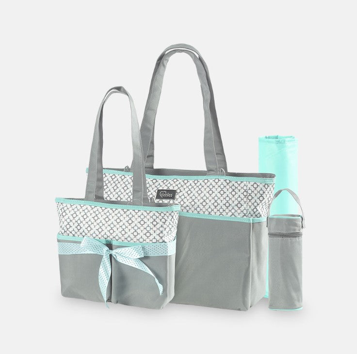 Tinnies Baby Diaper/Nappy Bag 5pc - Textured