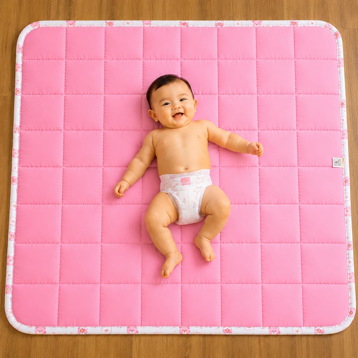 Quilted Baby Diaper Changing Sheet Both Side Cotton Pink