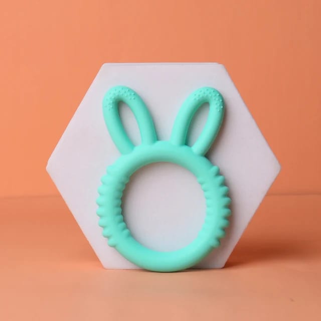 Bunny Silicone Teether Ring for Babies | BPA-Free Teething Toy