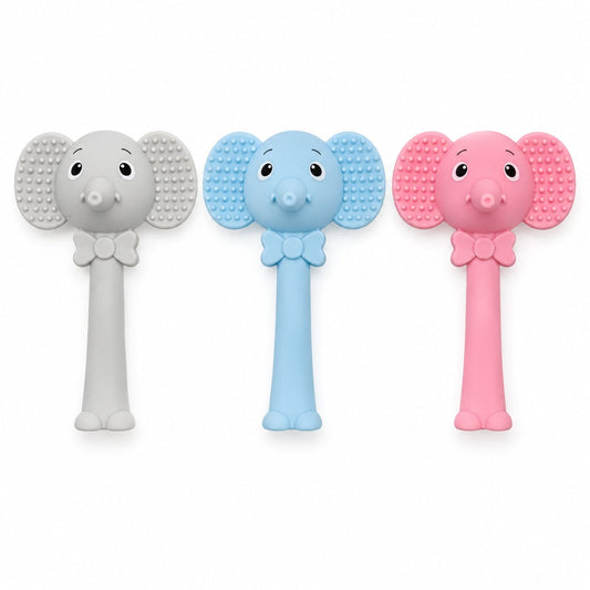 Elephant Silicone Rattle Teether for Babies | BPA-Free Teething Toy