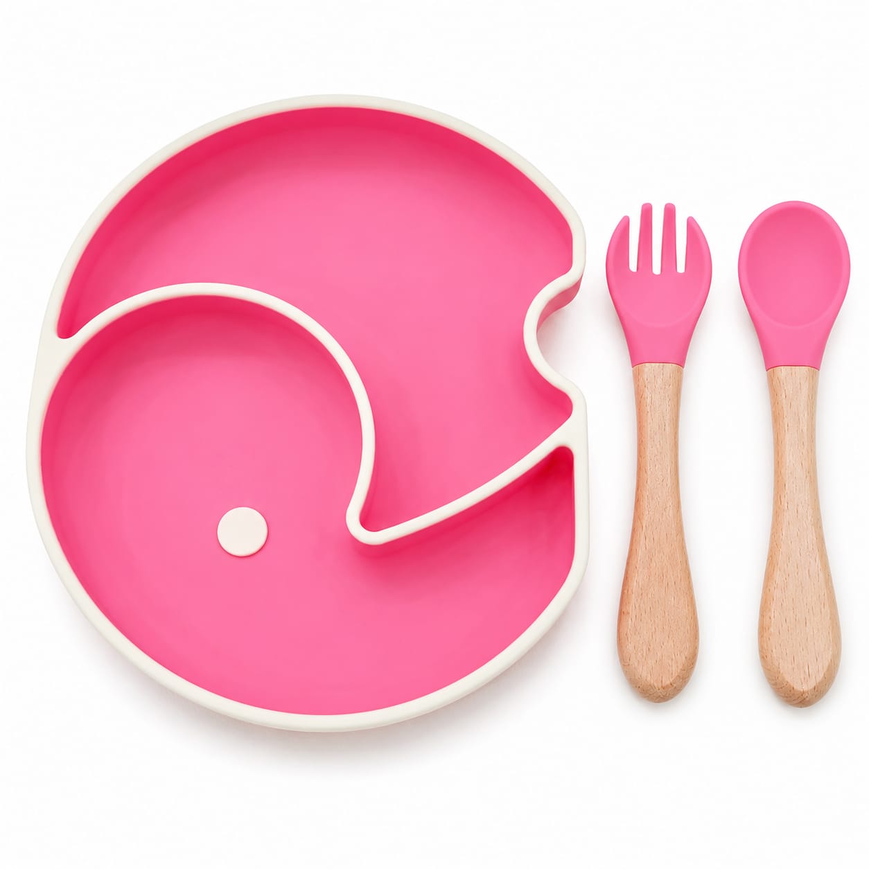 Baby Silicone Feeding Plate Set with Lid, Spoon & Fork | BPA-Free Toddler Dinnerware
