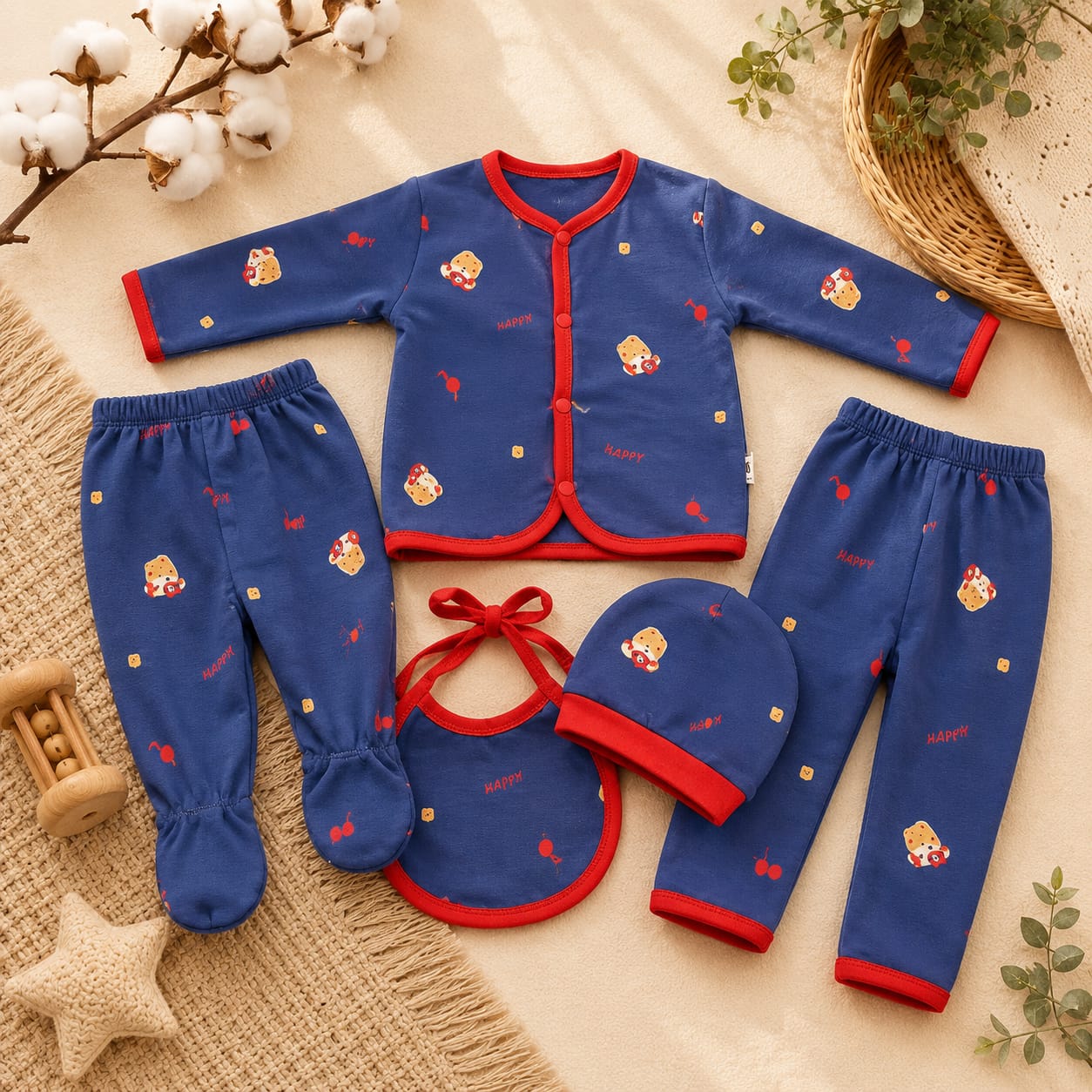 Premium Starter Set 5pc Cotton 0-3