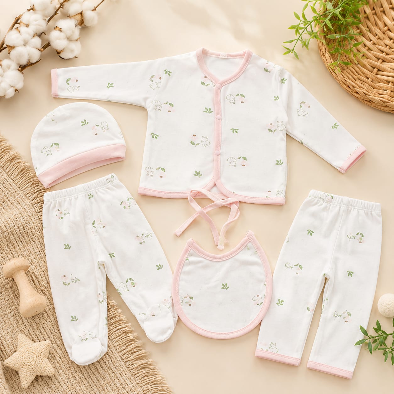 Premium Starter Set 5pc Cotton 0-3