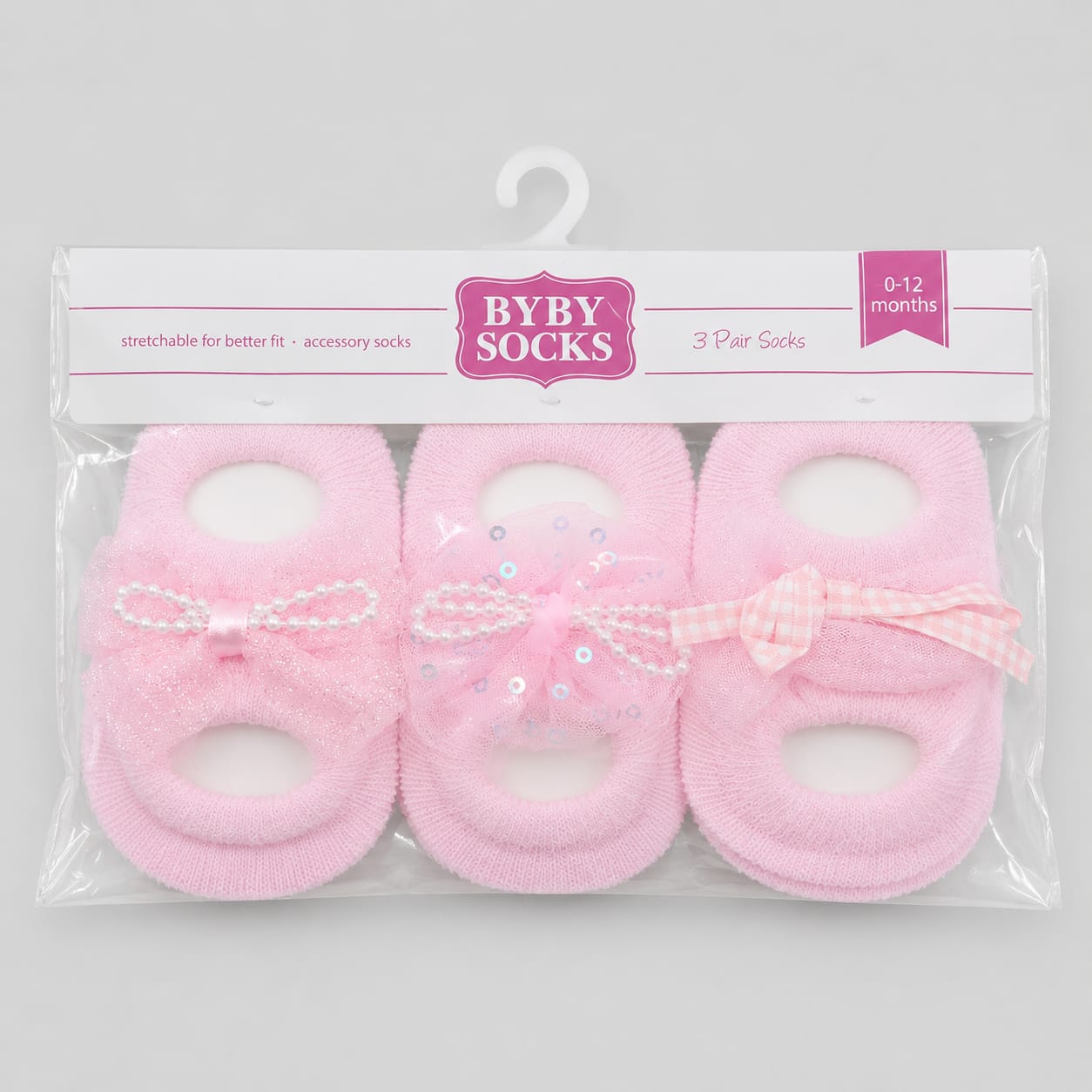 Girls Socks 0-12 months Pk3