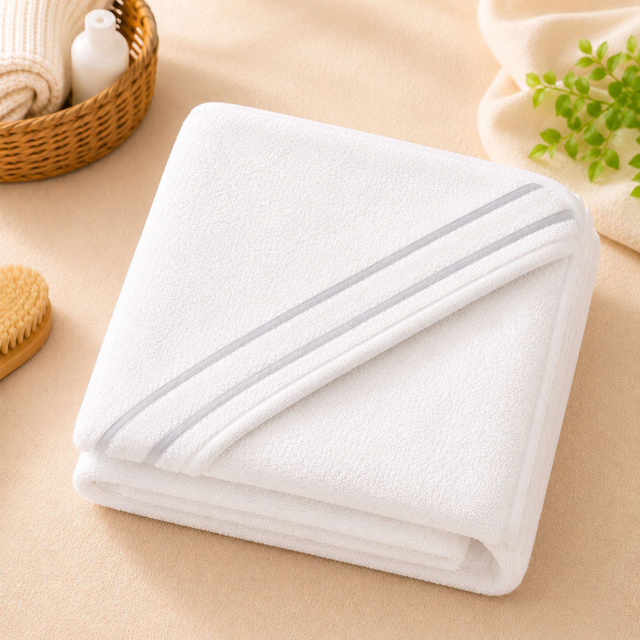 Baby Hooded Bath Towel White