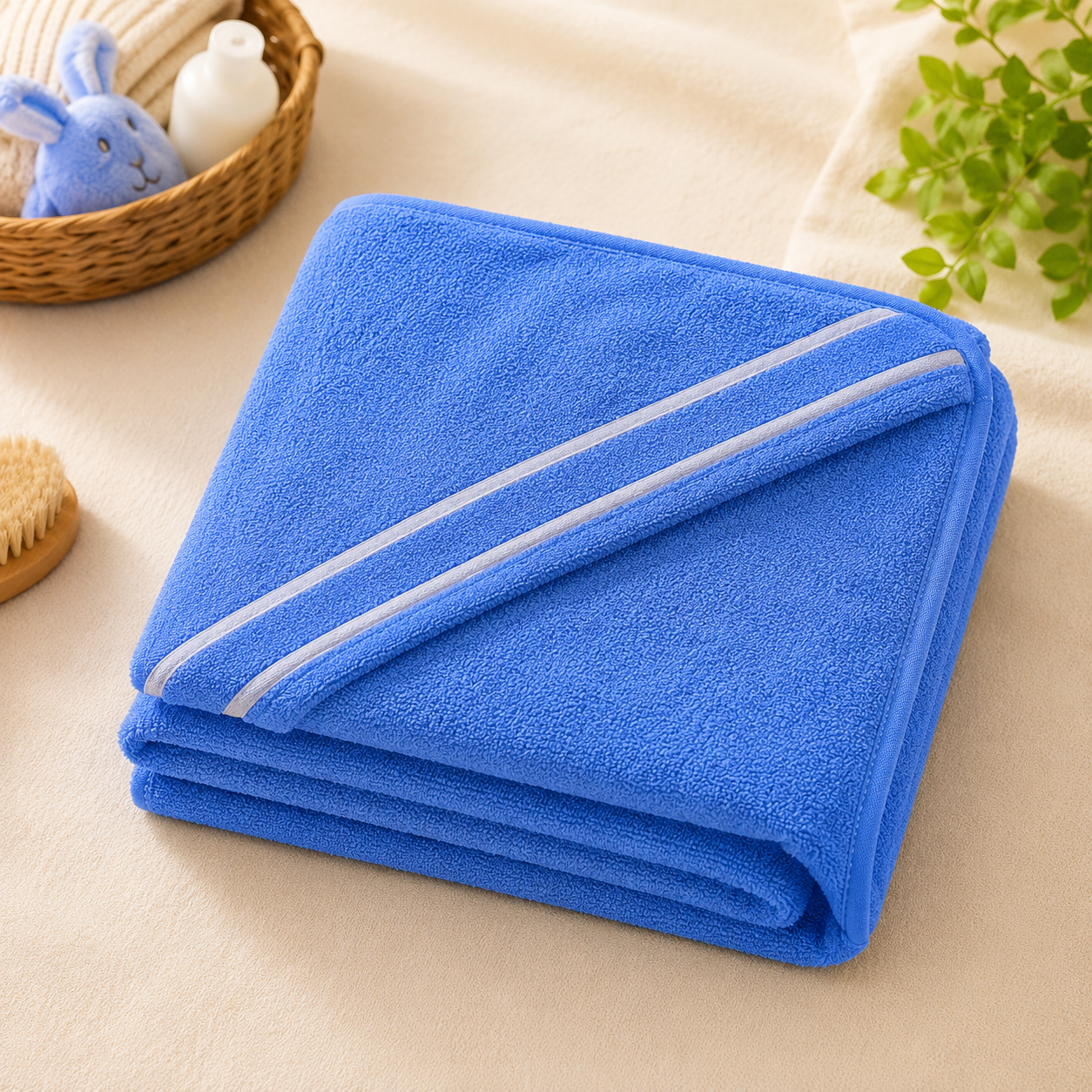 Baby Hooded Bath Towel D Blue