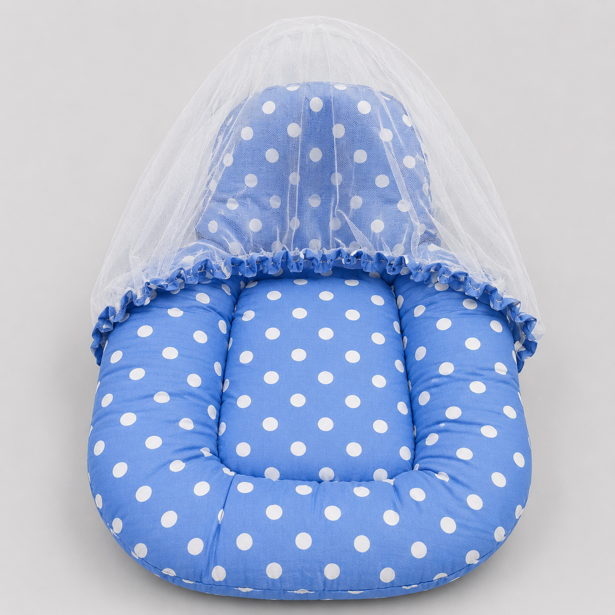 Foldable Mosquito Baby Bed Net Blue Polka