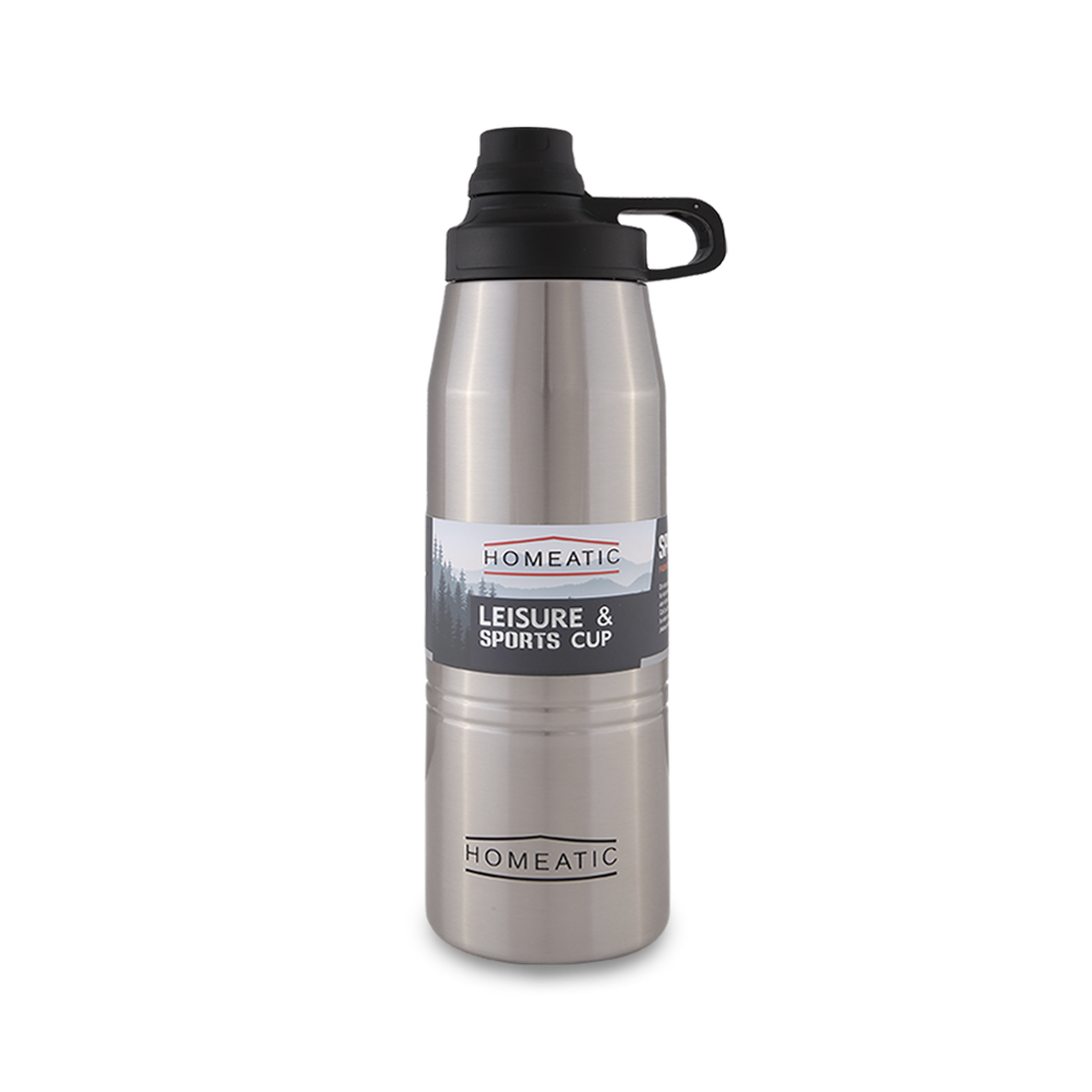 Homeatic Steel Water Bottle 900ML Silver