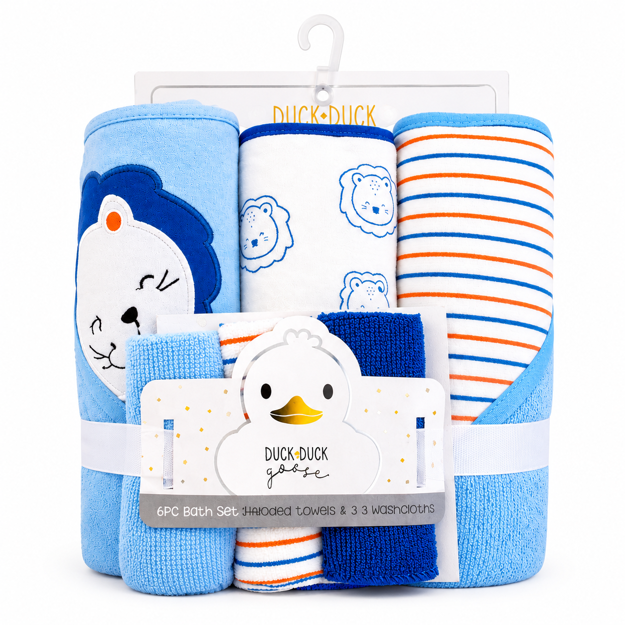 Duck & Duck Pretty 6-Piece Hooded Towel & Washcloth Set
