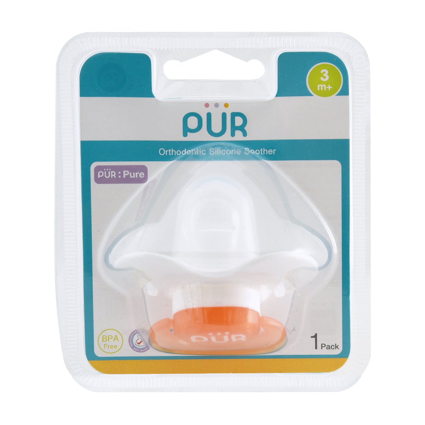 PUR Orthodontic soother 0-3 month+