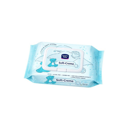 Cotton Soft Cream Happy Baby Wipes 0% Alcohol 70 Pcs