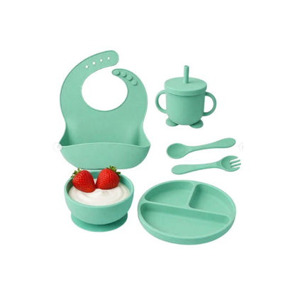 Baby Silicone Tableware Set 6Pcs-Green