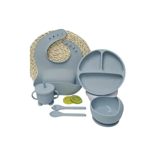 Baby Silicone Tableware Set 6Pcs-Grey