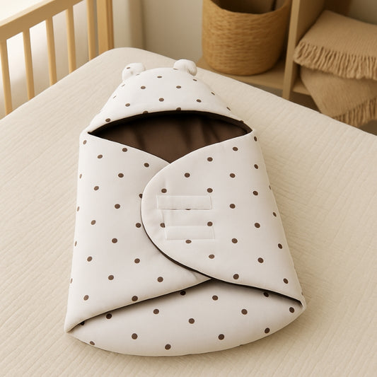 Off-White Polka Hooded Carry Nest Cotton