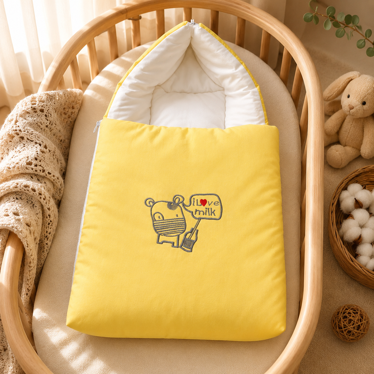 I Love Milk Carry Nest Cotton Zip