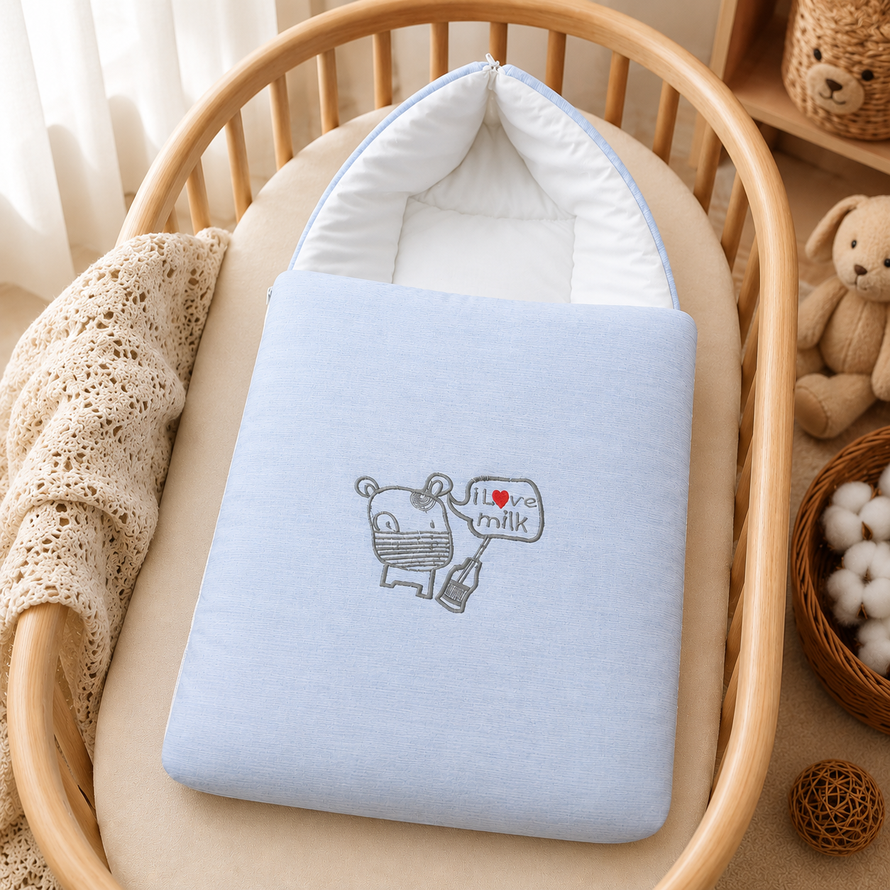 I Love Milk Carry Nest Cotton Zip
