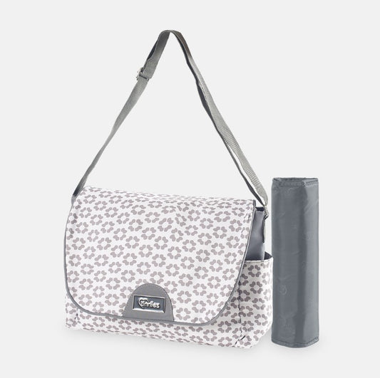 Tinnies Baby Diaper/Nappy Bag 2pc - Grey Floral