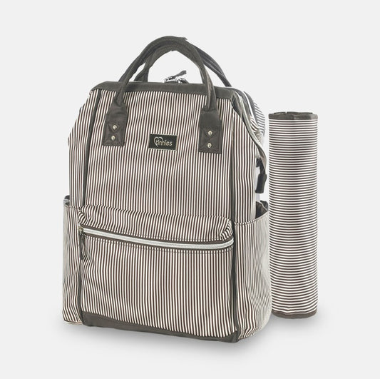 Tinnies Baby Diaper/Nappy Bag pack 2pc - Brown Stripes