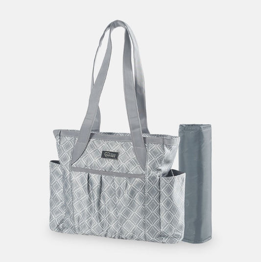 Tinnies Baby Diaper/Nappy Bag 2pc - Grey Printed