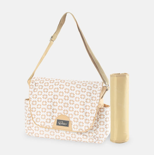 Tinnies Baby Diaper/Nappy Bag 2pc - Beige Floral