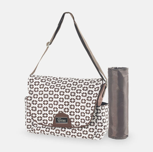 Tinnies Baby Diaper/Nappy Bag 2pc - Brown Floral