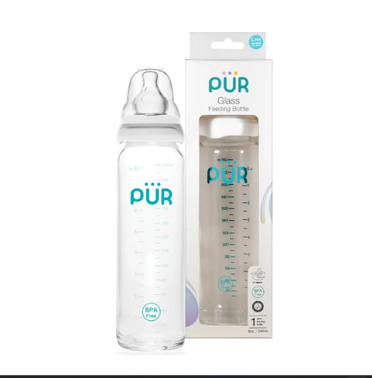 PUR Glass Feeding Bottle 8oz./240ml.