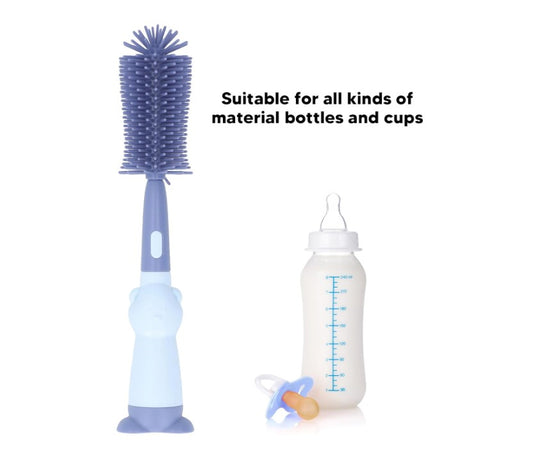 3 in 1 Baby Silicone Feeder Brush Blue