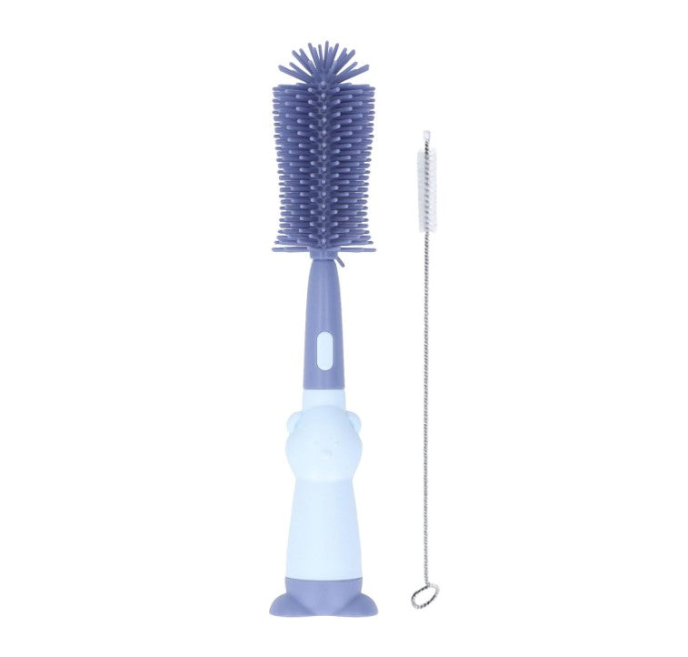 3 in 1 Baby Silicone Feeder Brush Blue