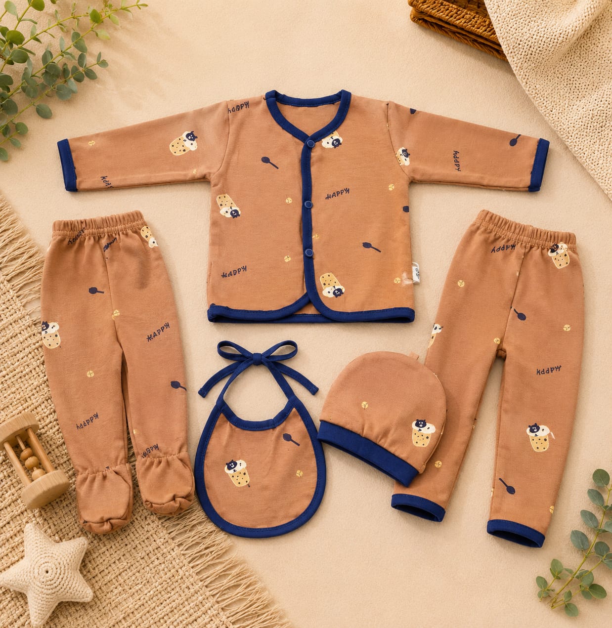 Premium Starter Set 5pc Cotton 0-3