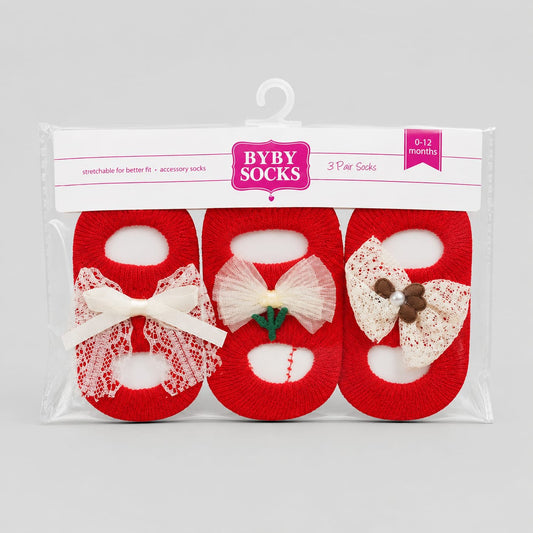 Girls Socks 0-12 months Pk3