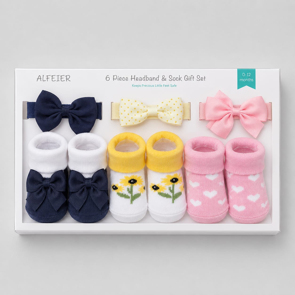 6 Pc Socks & Headbands 0-12 months