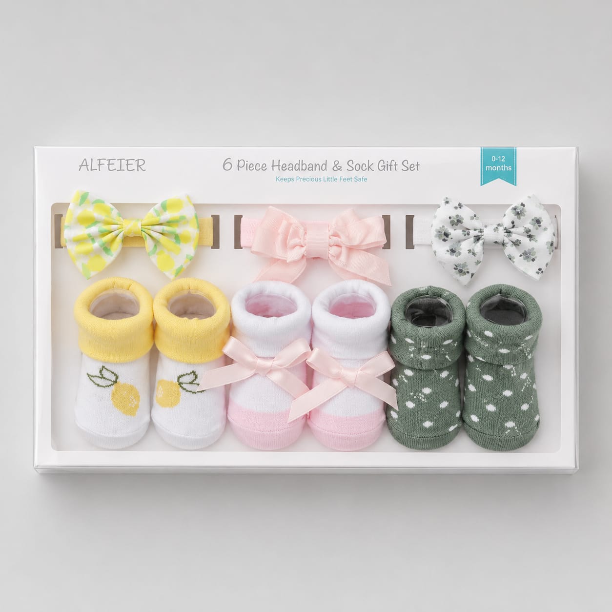 6 Pc Socks & Headbands 0-12 months