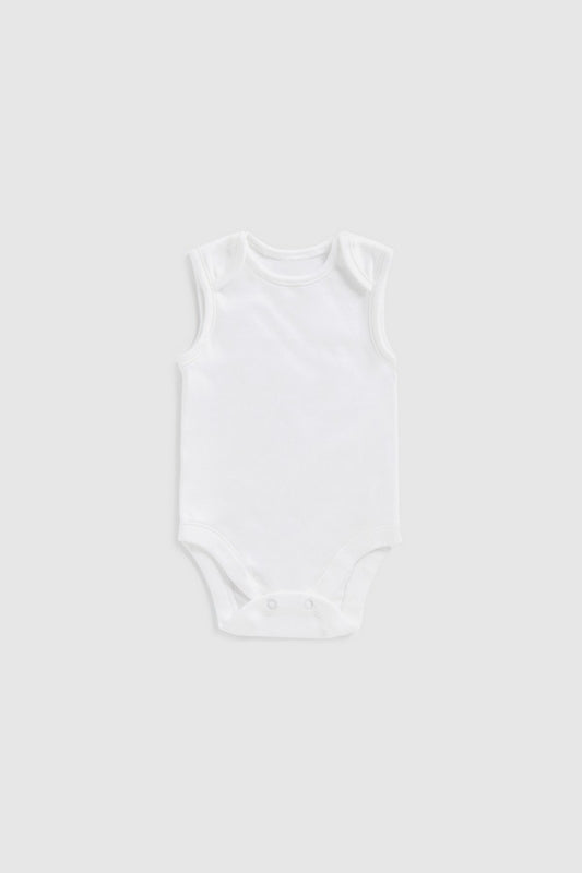 White Sleeveless Bodysuits/Onesies - Innerwear 0-3 PK3