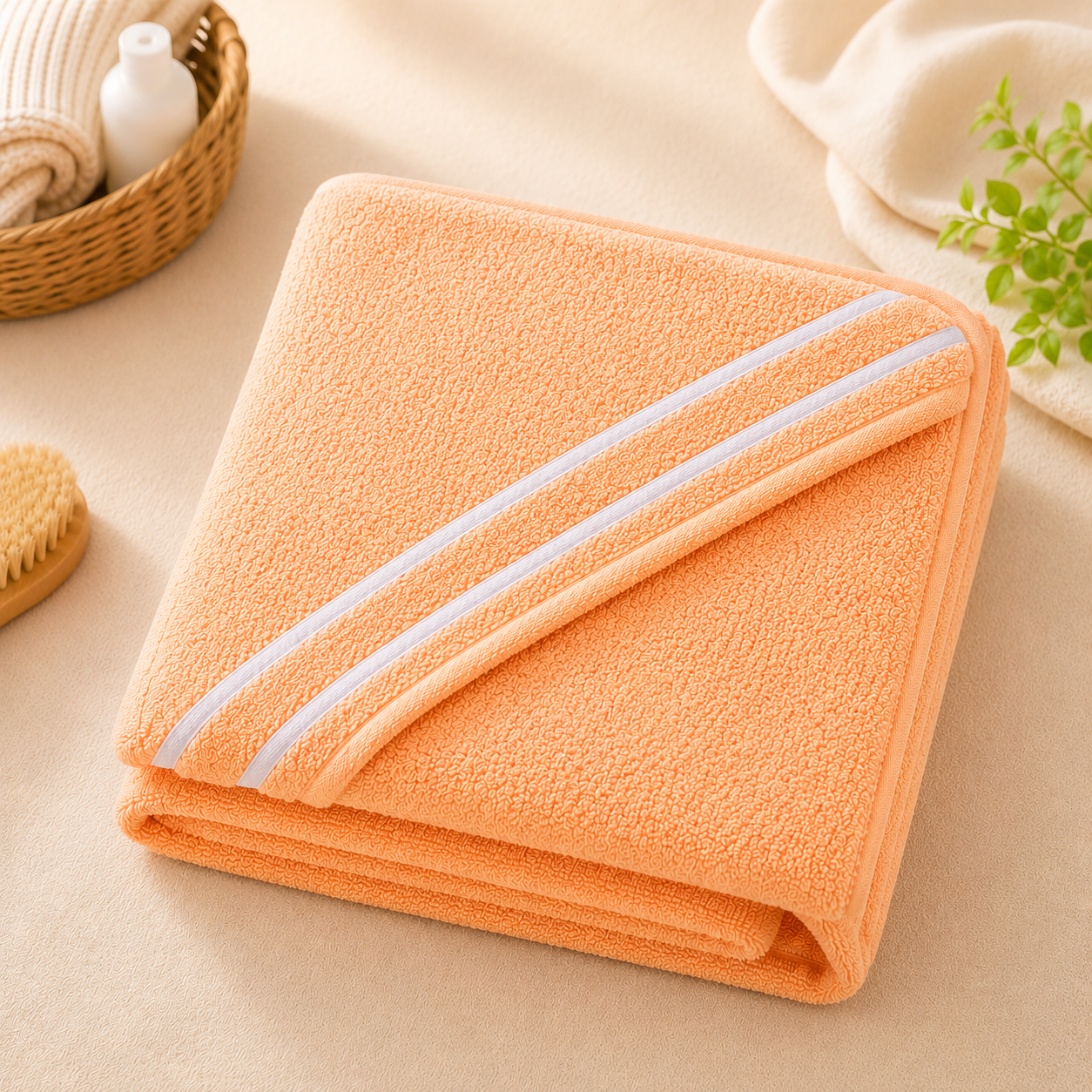 Baby Hooded Bath Towel Orange
