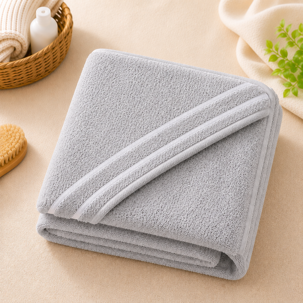 Baby Hooded Bath Towel Grey