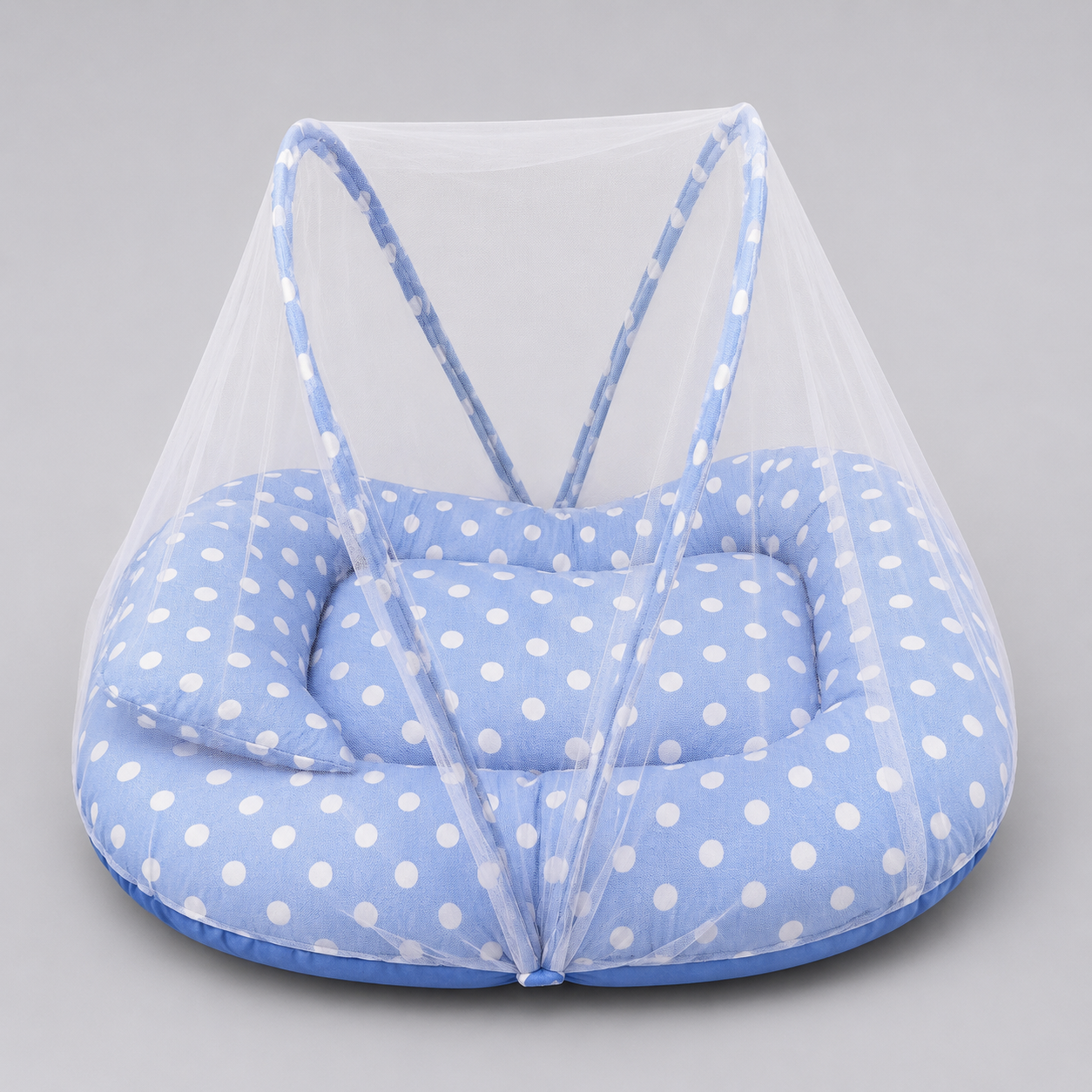 Foldable Mosquito Baby Bed Net Blue Polka