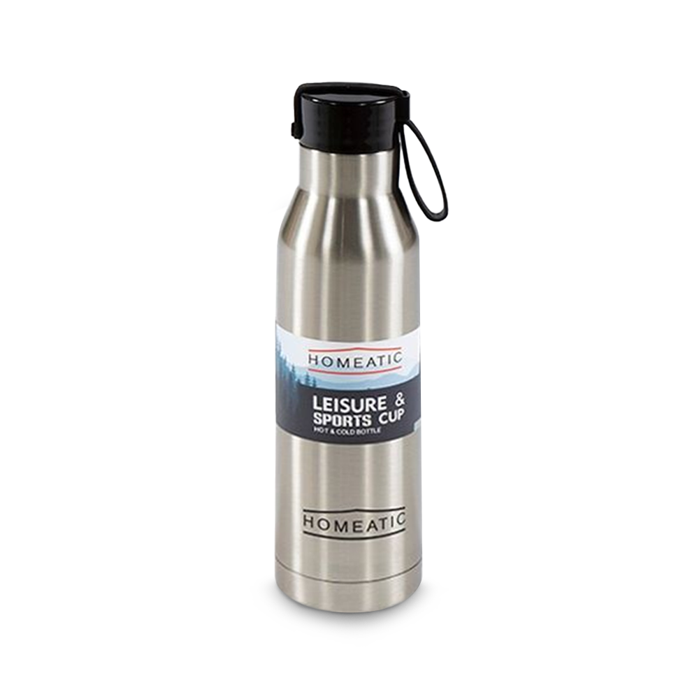 Homeatic Steel Water Bottle 500ML Silver