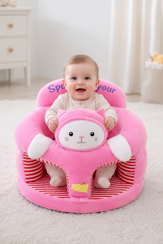 Pink Cute Kitten Baby Sofa Seater