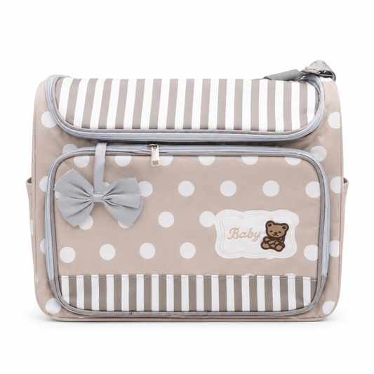 Mother & Baby Polka Diaper Bag Grey Large