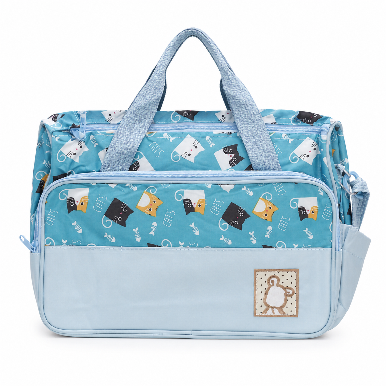 Mother & Baby Cat Diaper Bag Aqua Large