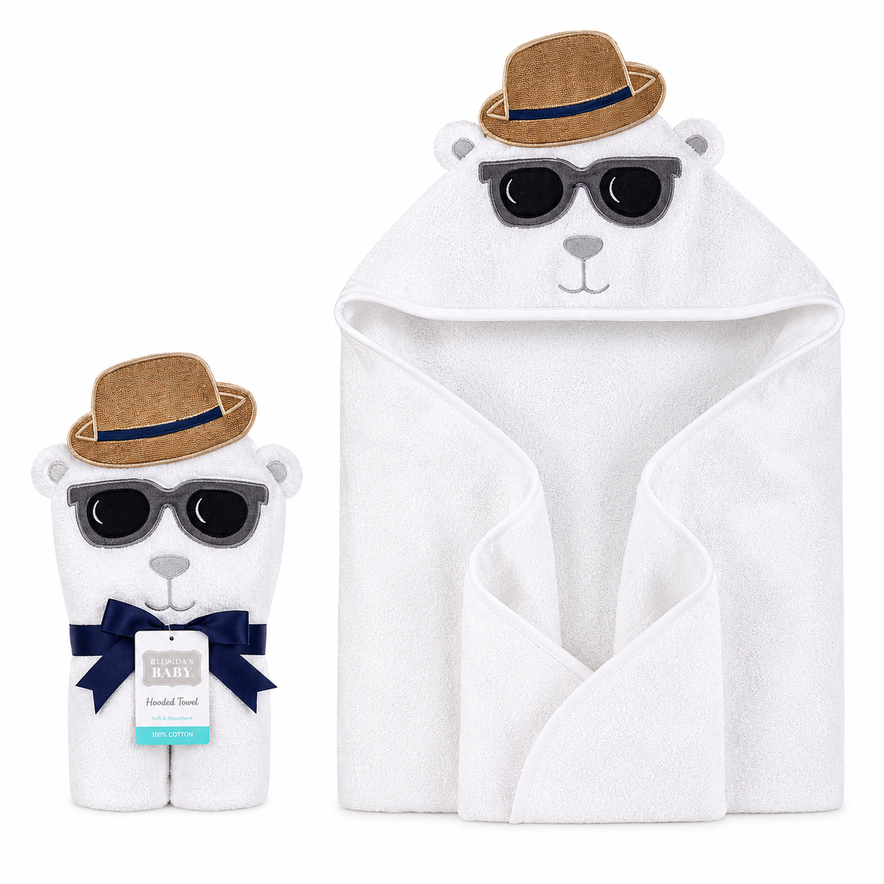 Hooded Baby Bath Towel White