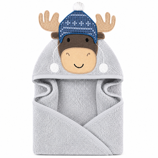 Hooded Baby Bath Towel Grey
