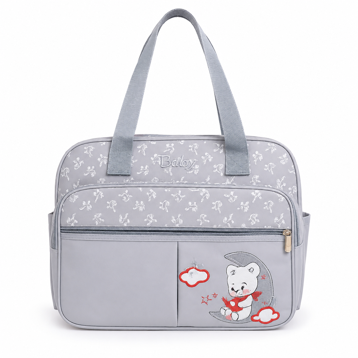 Mother & Baby Star Diaper Bag Grey Large