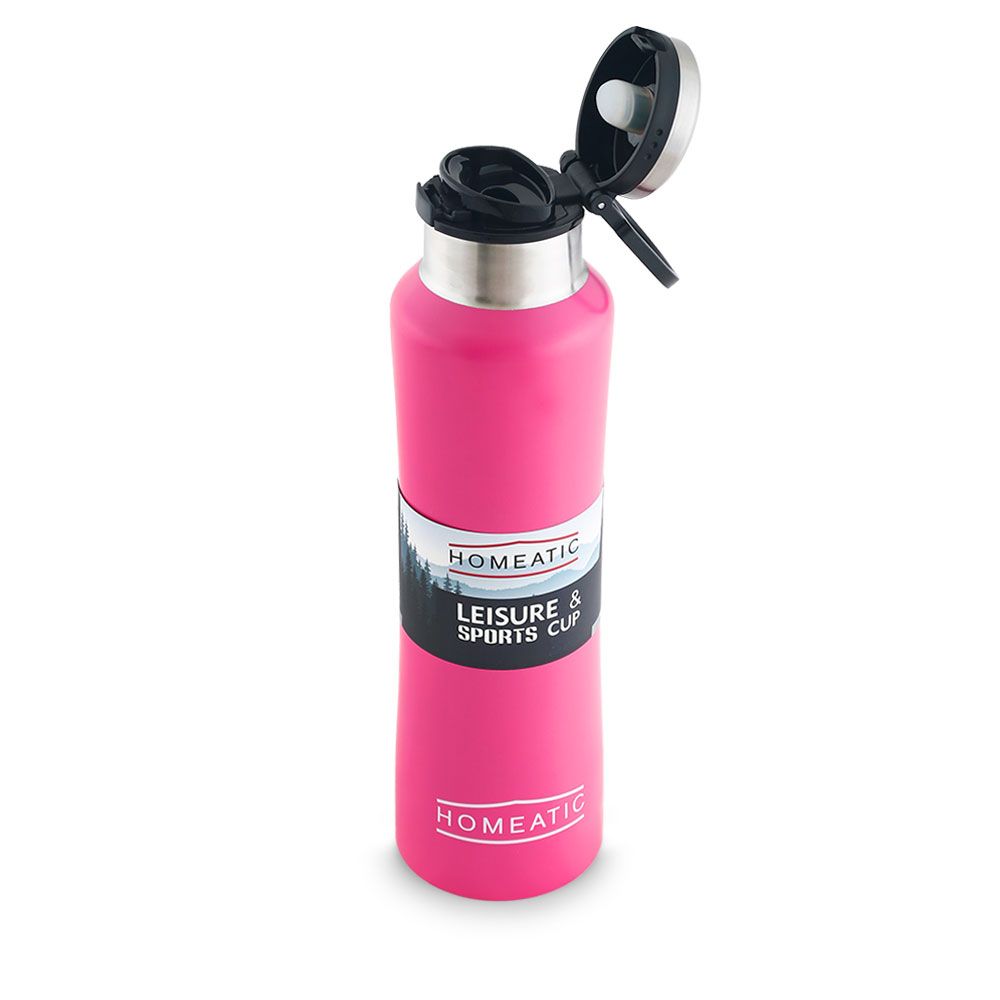 Homeatic Steel Water Bottle 550ML Pink