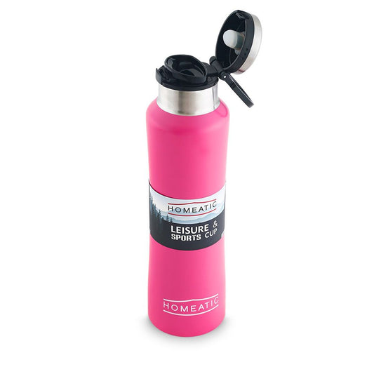 Homeatic Steel Water Bottle 550ML Pink
