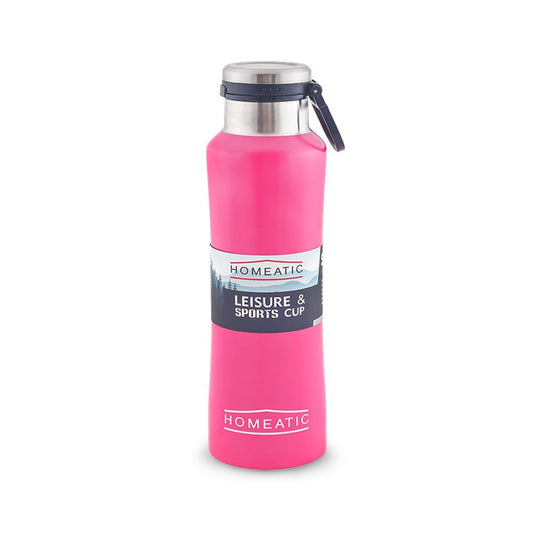 Homeatic Steel Water Bottle 550ML Pink